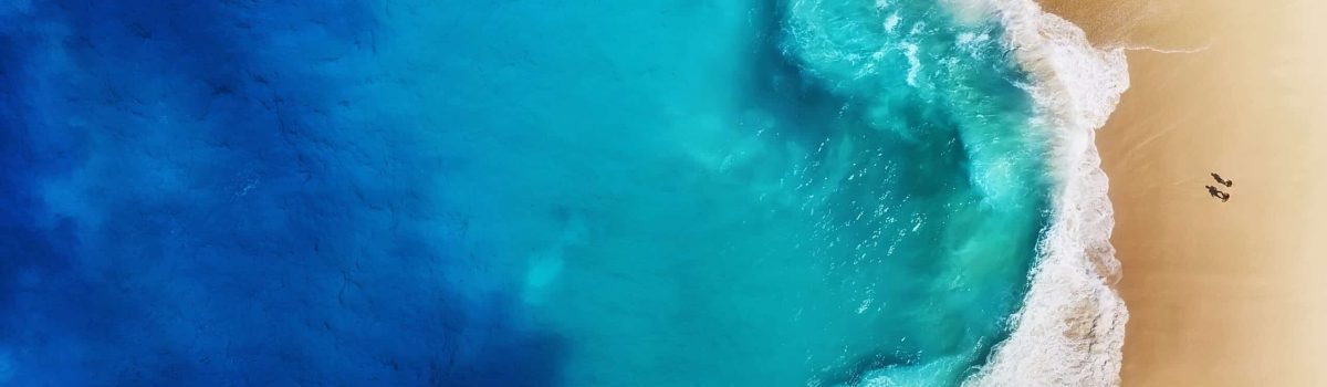 Panorama of a coast as a background from top view. Turquoise water background from top view. Summer seascape from air. Nusa Penida island, Indonesia. Travel - image